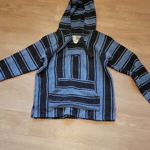 Sendra Blue & Black Striped Woven Hoodie